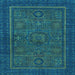 Square Abstract Light Blue Modern Rug, abs1325lblu