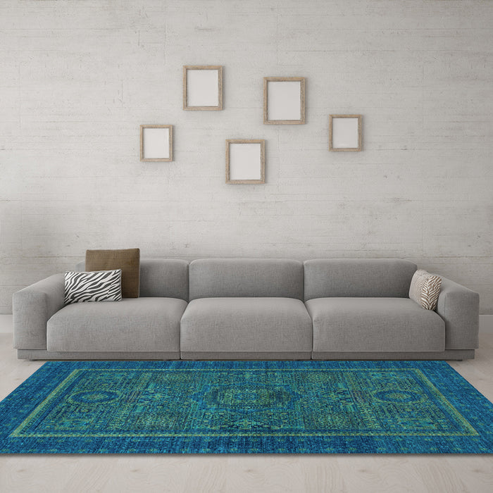 Machine Washable Abstract Light Blue Modern Rug in a Living Room, wshabs1325lblu