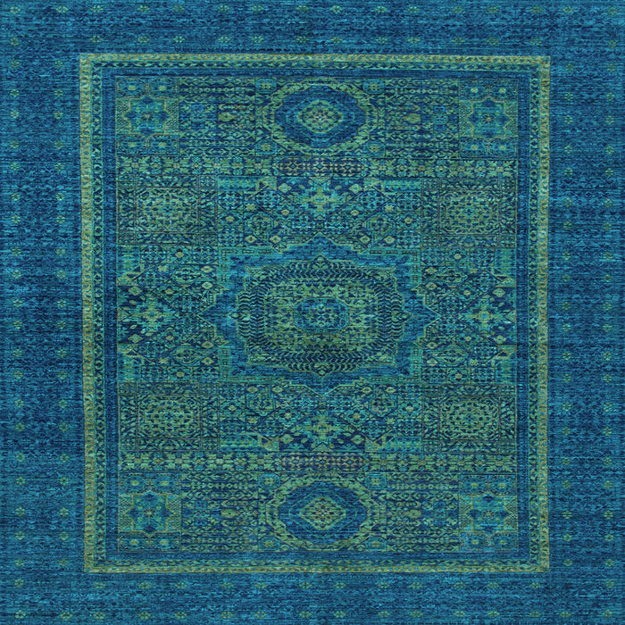 Square Machine Washable Abstract Light Blue Modern Rug, wshabs1325lblu