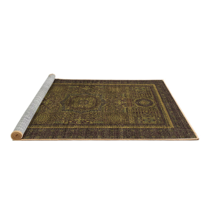 Sideview of Machine Washable Abstract Brown Modern Rug, wshabs1325brn
