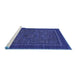 Sideview of Machine Washable Abstract Blue Modern Rug, wshabs1325blu