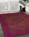 Machine Washable Abstract Brown Red Rug in a Family Room, wshabs1326