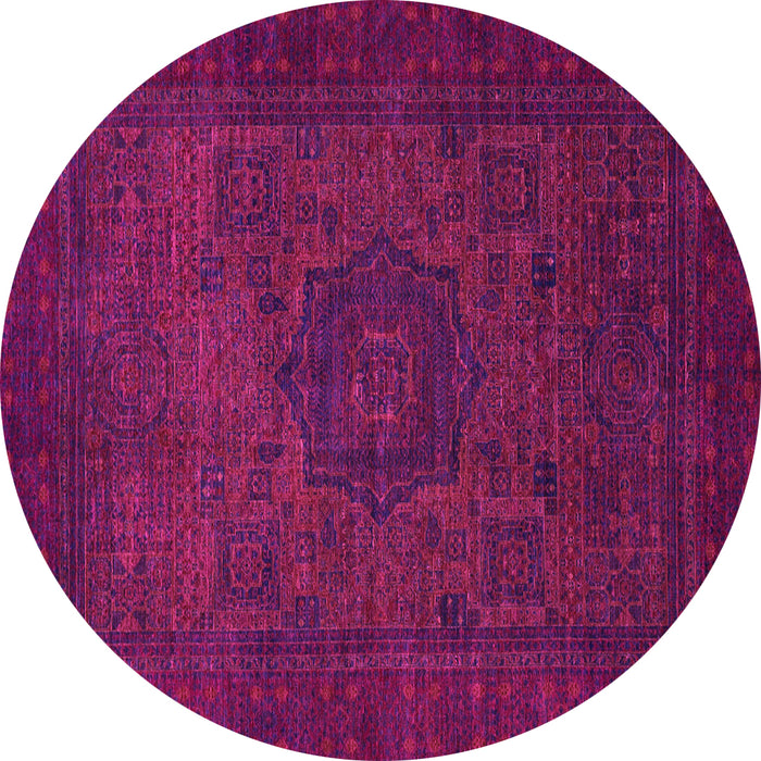 Round Machine Washable Abstract Pink Modern Rug, wshabs1326pnk