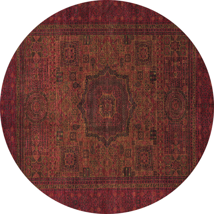 Round Machine Washable Abstract Brown Modern Rug, wshabs1326brn