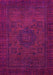 Machine Washable Abstract Pink Modern Rug, wshabs1326pnk