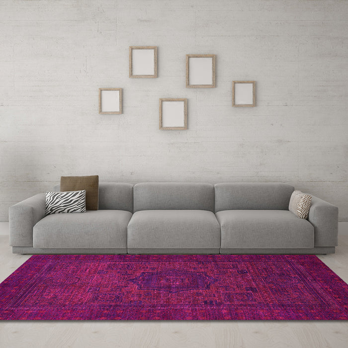 Machine Washable Abstract Pink Modern Rug in a Living Room, wshabs1326pnk