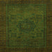 Square Abstract Green Modern Rug, abs1326grn