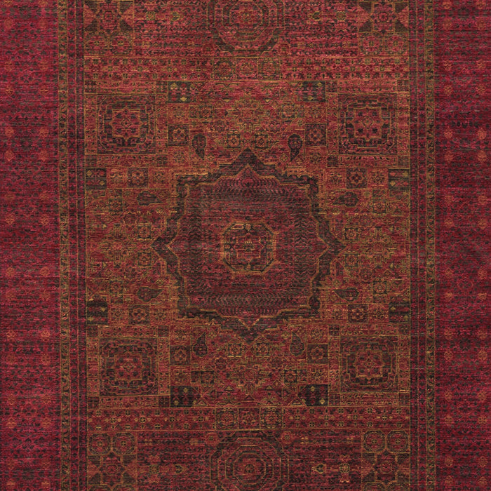 Machine Washable Abstract Brown Modern Rug, wshabs1326brn