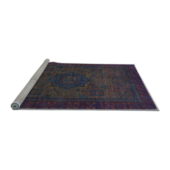 Sideview of Machine Washable Abstract Light Blue Modern Rug, wshabs1326lblu