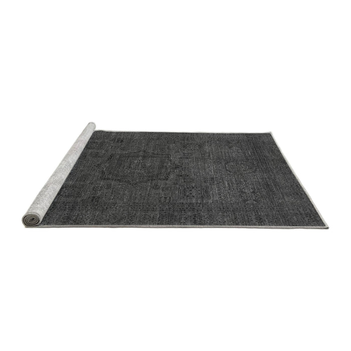Sideview of Machine Washable Abstract Gray Modern Rug, wshabs1326gry