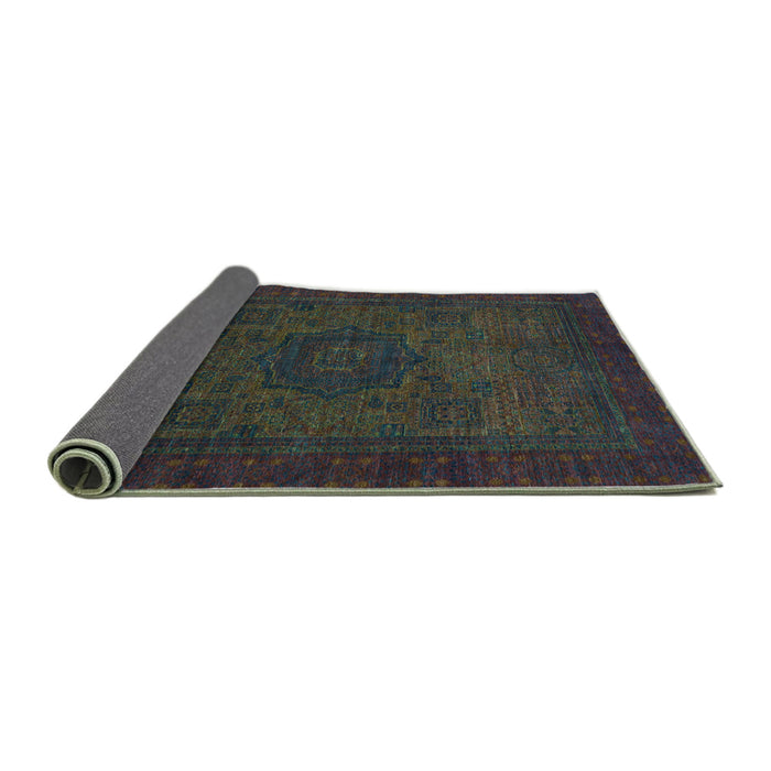 Sideview of Abstract Turquoise Modern Rug, abs1326turq