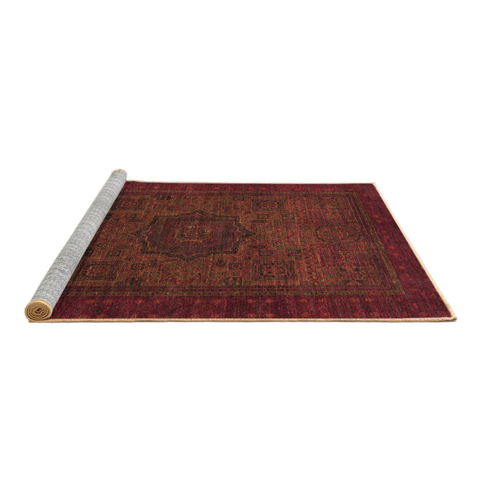 Sideview of Machine Washable Abstract Brown Modern Rug, wshabs1326brn