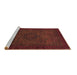 Sideview of Machine Washable Abstract Brown Modern Rug, wshabs1326brn