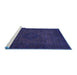 Sideview of Machine Washable Abstract Blue Modern Rug, wshabs1326blu