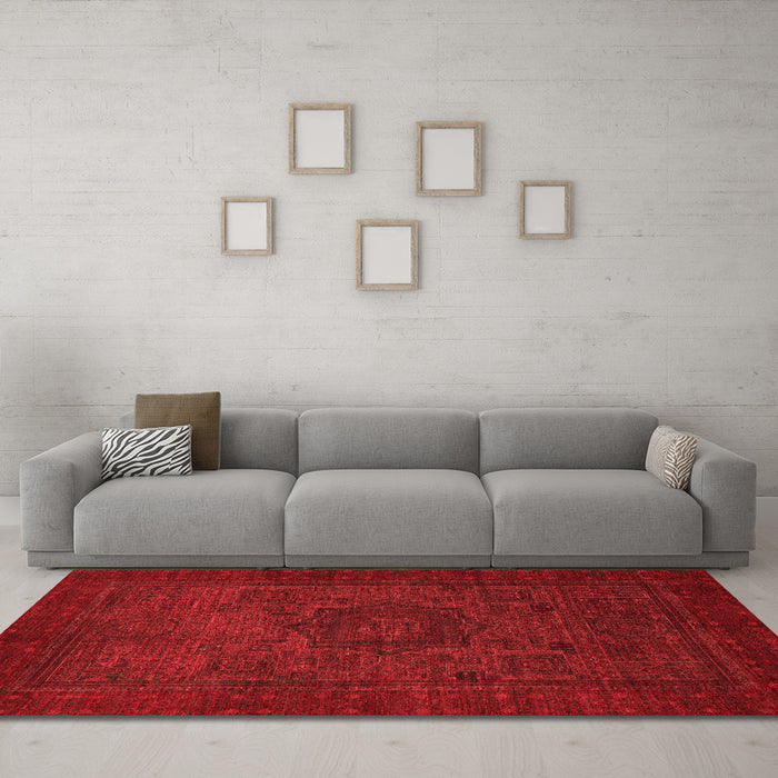 Modern Red Washable Rugs