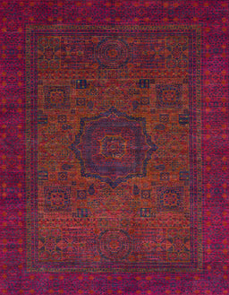 Abstract Brown Red Modern Rug, abs1326