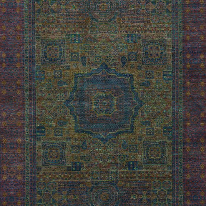 Machine Washable Abstract Turquoise Modern Area Rugs, wshabs1326turq