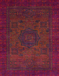 Machine Washable Abstract Brown Red Rug, wshabs1326