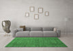 Machine Washable Abstract Emerald Green Modern Area Rugs in a Living Room,, wshabs1327emgrn