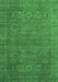 Machine Washable Abstract Emerald Green Modern Area Rugs, wshabs1327emgrn