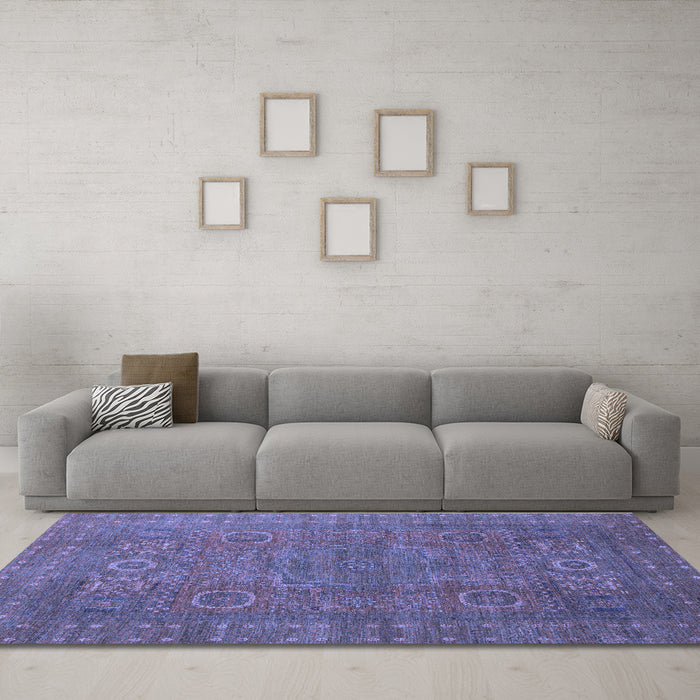 Machine Washable Abstract Blue Modern Rug in a Living Room, wshabs1327blu