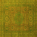 Square Abstract Yellow Modern Rug, abs1327yw