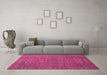 Machine Washable Abstract Pink Modern Rug in a Living Room, wshabs1327pnk