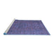 Sideview of Machine Washable Abstract Blue Modern Rug, wshabs1327blu