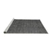 Sideview of Machine Washable Abstract Gray Modern Rug, wshabs1327gry