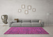 Machine Washable Abstract Purple Modern Area Rugs in a Living Room, wshabs1327pur