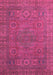 Machine Washable Abstract Pink Modern Rug, wshabs1327pnk