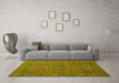 Machine Washable Abstract Yellow Modern Rug in a Living Room, wshabs1327yw