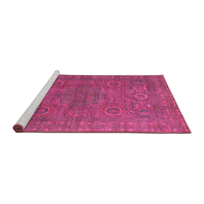 Sideview of Machine Washable Abstract Pink Modern Rug, wshabs1327pnk