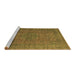 Sideview of Machine Washable Abstract Brown Modern Rug, wshabs1327brn