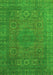 Machine Washable Abstract Green Modern Area Rugs, wshabs1327grn