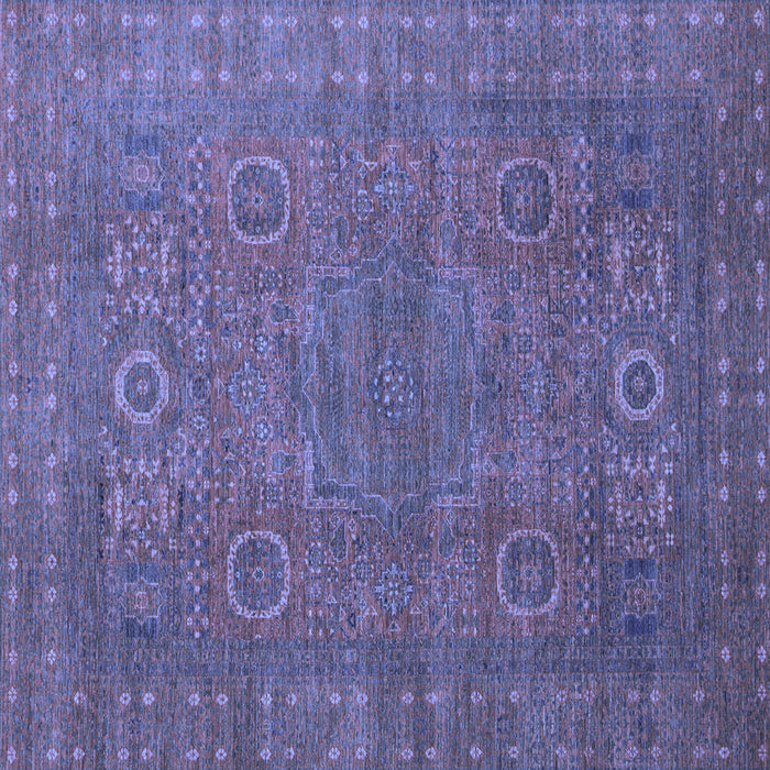 Square Abstract Blue Modern Rug, abs1327blu
