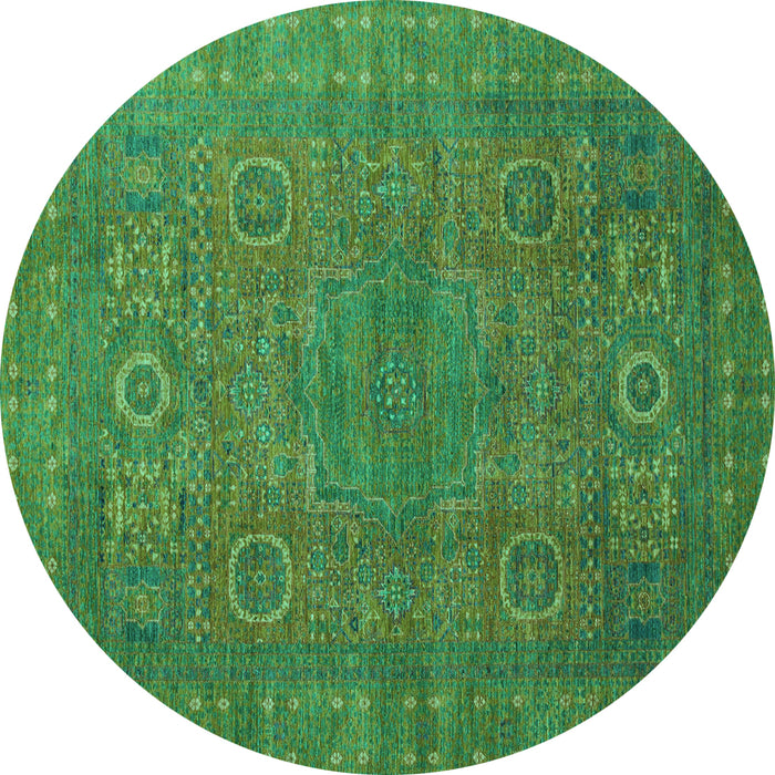 Round Machine Washable Abstract Turquoise Modern Area Rugs, wshabs1327turq