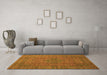 Machine Washable Abstract Orange Modern Area Rugs in a Living Room, wshabs1327org