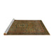 Sideview of Machine Washable Abstract Saddle Brown Rug, wshabs1328