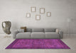 Machine Washable Abstract Purple Modern Area Rugs in a Living Room, wshabs1328pur