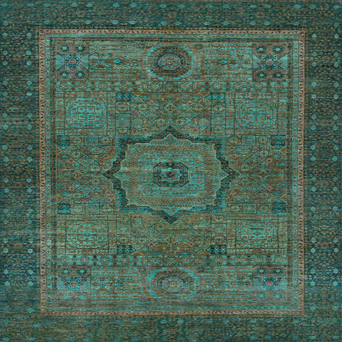 Square Abstract Light Blue Modern Rug, abs1328lblu