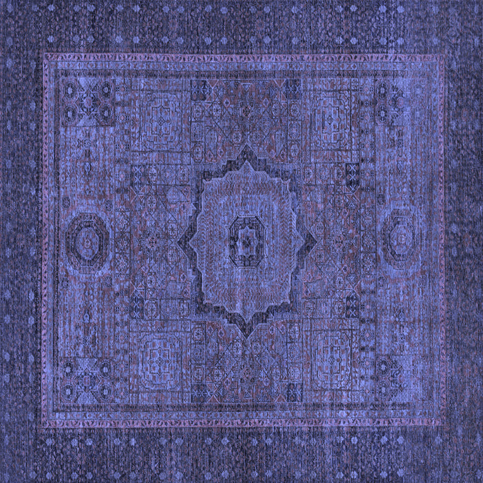 Square Abstract Blue Modern Rug, abs1328blu