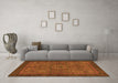 Machine Washable Abstract Orange Modern Area Rugs in a Living Room, wshabs1328org