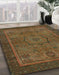 Abstract Saddle Brown Modern Rug in Family Room, abs1328