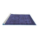 Sideview of Machine Washable Abstract Blue Modern Rug, wshabs1328blu