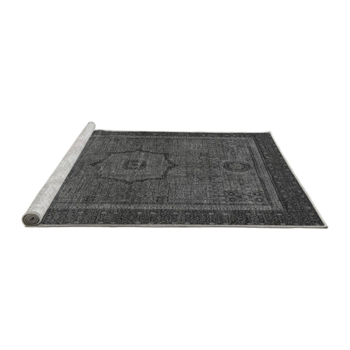 Sideview of Machine Washable Abstract Gray Modern Rug, wshabs1328gry