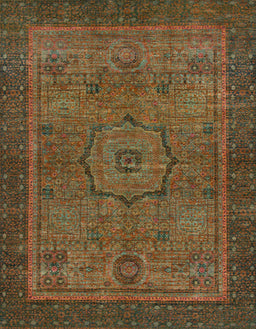 Abstract Saddle Brown Modern Rug, abs1328