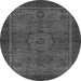 Round Abstract Gray Modern Rug, abs1328gry