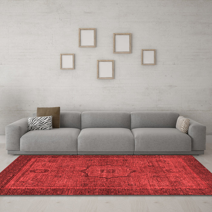 Modern Red Washable Rugs