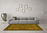 Machine Washable Abstract Yellow Modern Rug, wshabs1328yw